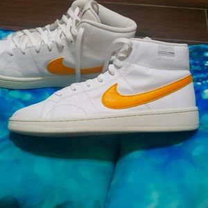 White and Yellow Nike Court Royale 2